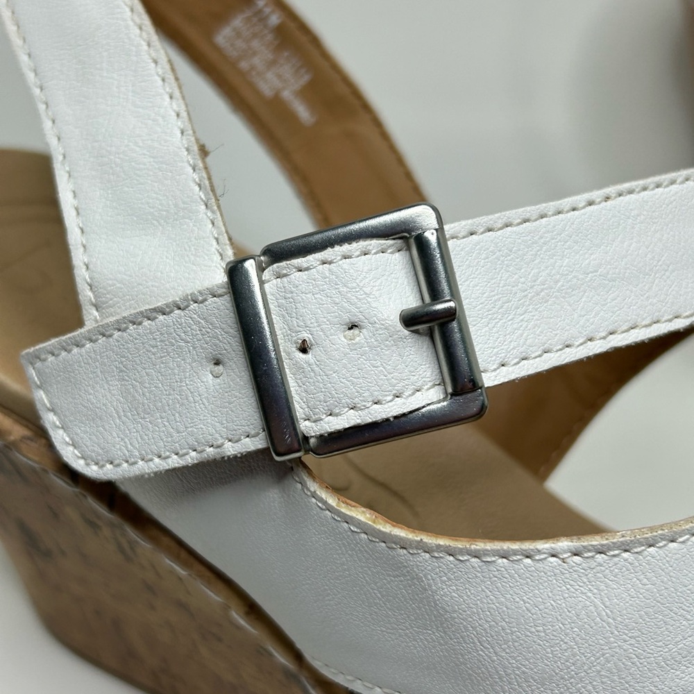 B.O.C. Schirra White Casual Open Toe Platform Cork Wedge Heel Sandal Size 11 - Picture 9 of 14